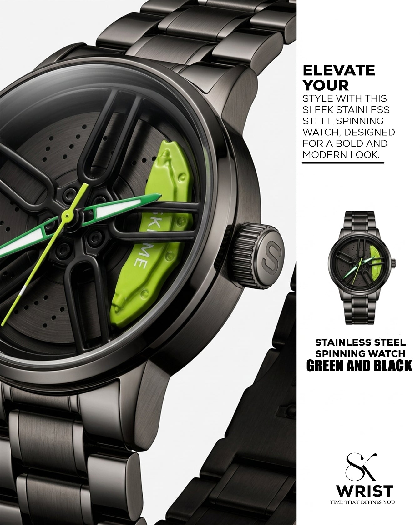 Stainless Steel Spinning Watch