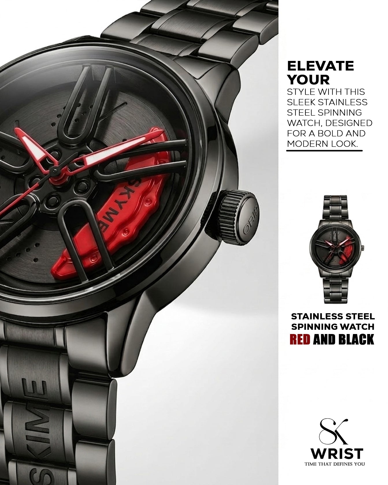 Stainless Steel Spinning Watch